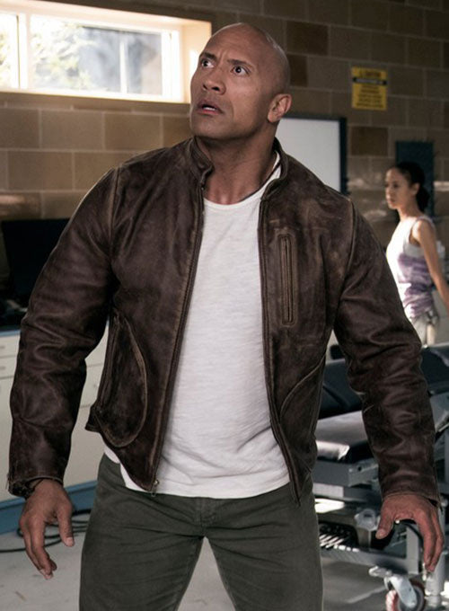 Rampage Dwayne Johnson Brown Style Leather Jacket by TJS