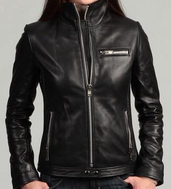 Black Plain Shinny leather jacket in USA