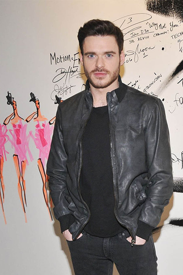 Richard Madden Style Leather Jacket For Men by TJS