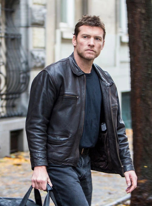 SAM WORTHINGTON KIDNAPPING MR HEINEKEN LEATHER JACKET