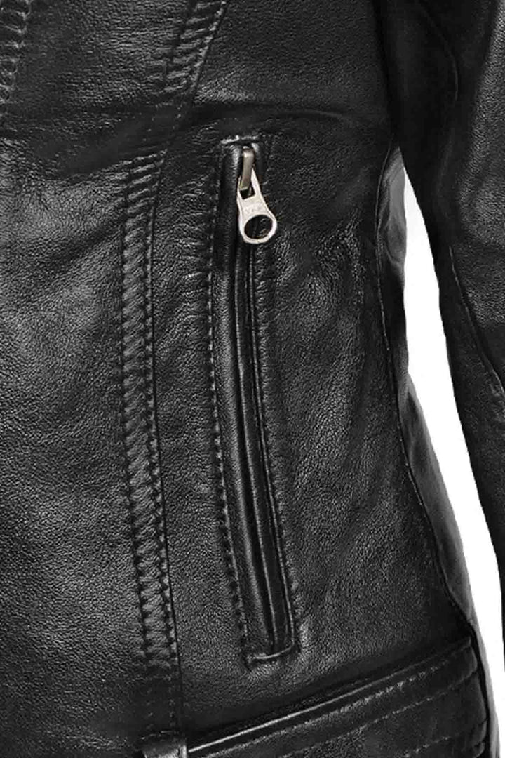 leather jacket in black for women