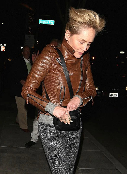 SHARON STONE LEATHER JACKET